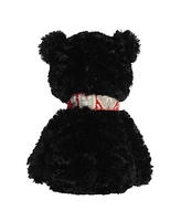 Aurora Large Bundled Bear Erik Holiday Festive Plush Toy Black 14"