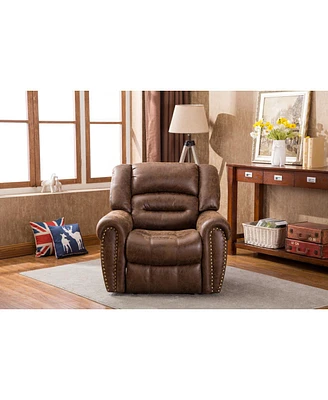 Simplie Fun Electric Recliner Chair with Breathable Bonded Leather, Classic Single Sofa Home Theater Recline