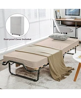 Slickblue Rollaway Folding Bed with Memory Foam Mattress and Dust-Proof Bag