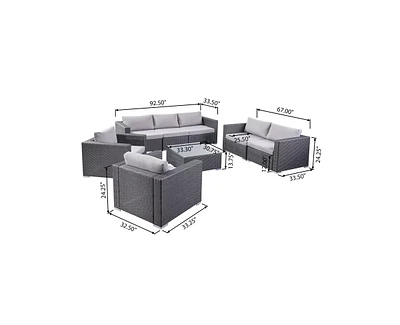 Simplie Fun 7 - Person Outdoor Seating Group with Cushions