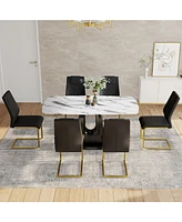 Simplie Fun Ultra Modern Dining Table Glamour and Comfort for Your Space