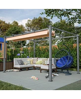 Streamdale Furniture Retractable Aluminum Pergola with Sunproof Canopy (10' x 10')