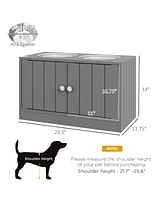 Streamdale Furniture Elevated Dog Feeder with Cabinet for Storage and Magnetic Closure