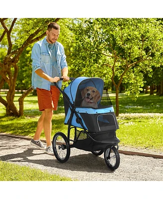 Simplie Fun Pet Jogging Stroller with Durable Wheels, High Security, and Comfort