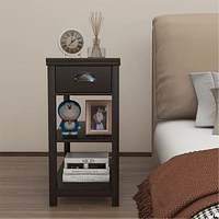 Narrow Sided Table With Drawers And Bottom Partition In Flip Over Design