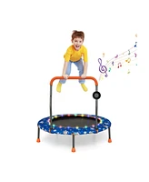 Slickblue 36 Inch Mini Trampoline with Colorful Led Lights and Bluetooth Speaker