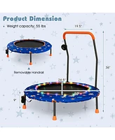 Slickblue 36 Inch Mini Trampoline with Colorful Led Lights and Bluetooth Speaker