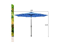 10 Feet Outdoor Patio umbrella with Bright Solar Led Lights