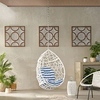 Cozy Hanging Chair Wicker and Metal Embrace for Comfort and Style
