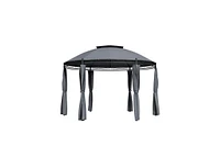 Slickblue 11.5 ft Outdoor Patio Round Dome Gazebo Canopy Shelter with Double Roof Steel