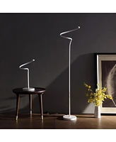 Streamdale Furniture 19-Inch Led Matte White Curvilinear S-Curve Spiral Tube Led Table Lamp