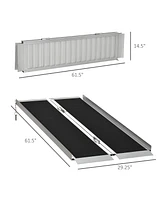 Homcom 5' Portable Wheelchair Ramp for Home, Threshold Handicap Ramp