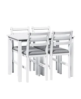 Streamdale Furniture Contemporary Dining Table Set with 4 Upholstered Chairs