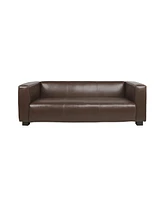 Simplie Fun Contemporary Upholstered Tuxedo Sofa with Birch Wood Legs