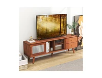 Slickblue Bamboo Tv Stand for Tv up to 65 Inch-Brown