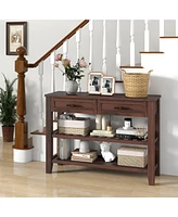 Slickblue 3-tier Console Table with 2 Drawers for Living Room Entryway