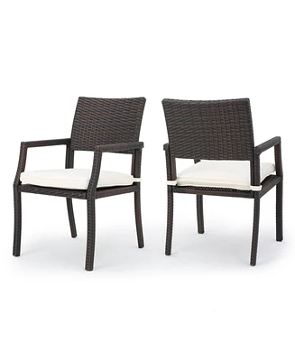 Simplie Fun Elegant and Durable Outdoor Wicker Dining Chairs with Cushioned Seats