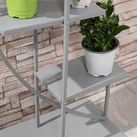 Streamdale Furniture Set of Tall 10-Shelf Metal Plant Stands with Hooks for Indoor & Outdoor Use