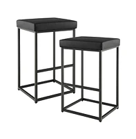 Slickblue 30 Inch Barstools Set of 2 with Pu Leather Cover