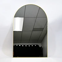 Homlux Arched Wall Mounted Mirror 26"x38" in Gold