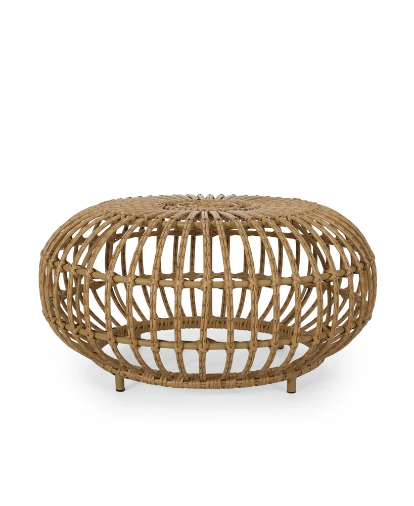 Simplie Fun Boho-Chic Handcrafted Faux Rattan Woven Coffee Table