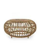 Simplie Fun Boho-Chic Handcrafted Faux Rattan Woven Coffee Table