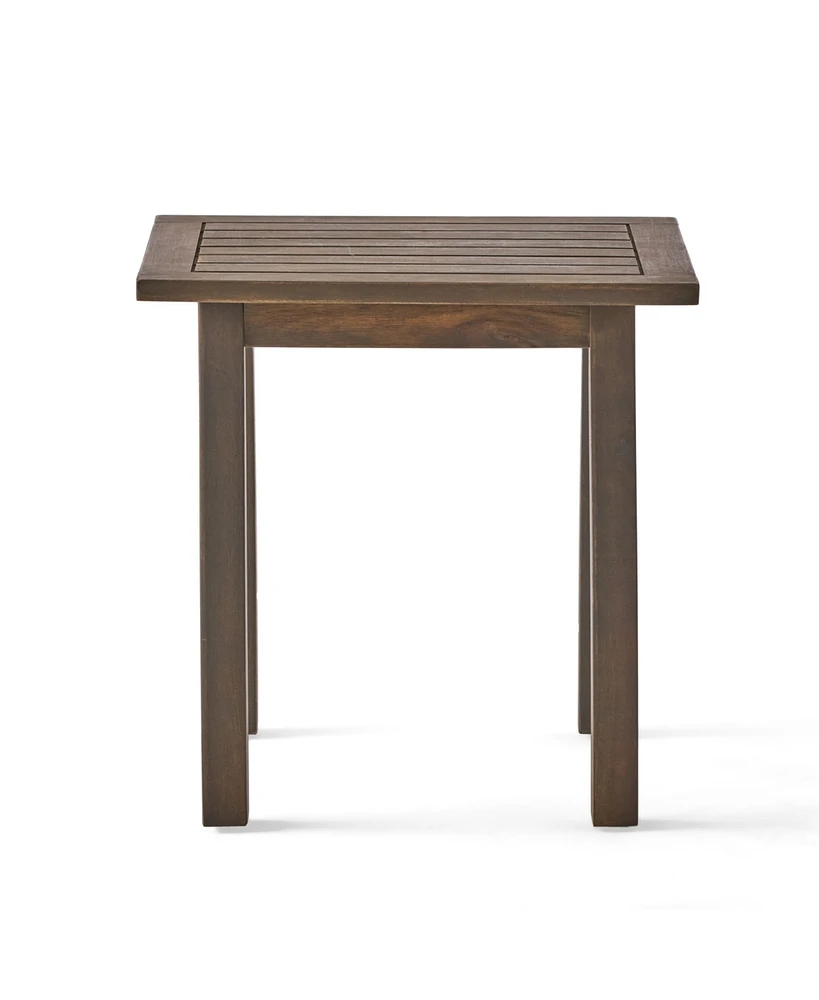 Simplie Fun Coastal Gray Acacia Wood Slatted Outdoor Accent Table