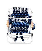 Streamdale Furniture Adjustable Beach Chair with Towel, Handrail, Cup Holder and Backpack