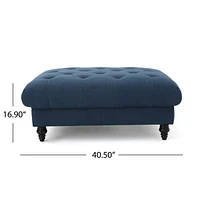 Plush and Versatile Velvet Ottoman with Tufted Top