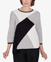 Alfred Dunner Classic Color Block Beaded Top