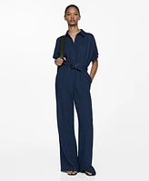 Mango Women's Belt Long Jumpsuit