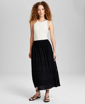 And Now This Women's Tiered Lace-Trim Maxi Skirt, Created for Macy's