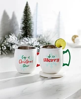 Cambridge 20 Oz Christmas Cheer Moscow Mule Mugs, Set of 2