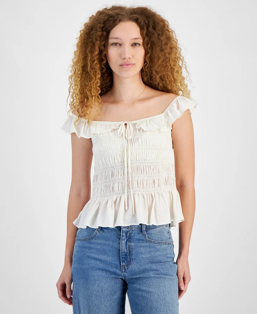 And Now This Women's Ruffle Strap Smocked Top, Created for Macy's