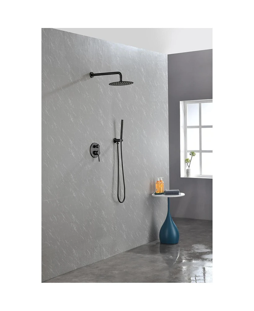 Streamdale Furniture Wall Mounted Shower System with High Pressure 10" Rain Shower