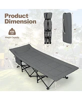 Slickblue Folding Camping Cot with Carry Bag Cushion and Headrest