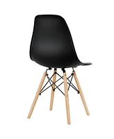 Slickblue 4 Pieces Modern Armless Dining Chair Set with Wood Legs