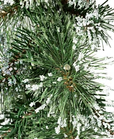 Glitzhome Set of 2 6ft Pre Lit Frosted Greenery Pinecones Christmas Garland, with 35 C3 Clear Light Emitting Diode Lights and Timer, Three Function