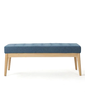 Streamdale Furniture Mid-Century Modern Upholstered Bench with Button-Tufting