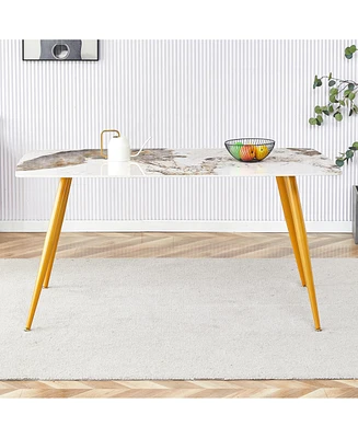 Simplie Fun Ultra Modern Dining Table | Sturdy, Stable, and Easy to Clean