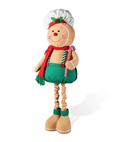 Glitzhome 39 26 H Telescoped Fabric Christmas Gingerbreadman Standing Decor