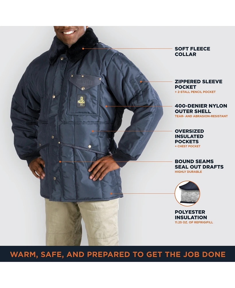 RefrigiWear Big & Tall Iron-Tuff Jackoat Insulated Workwear Jacket with Fleece Collar