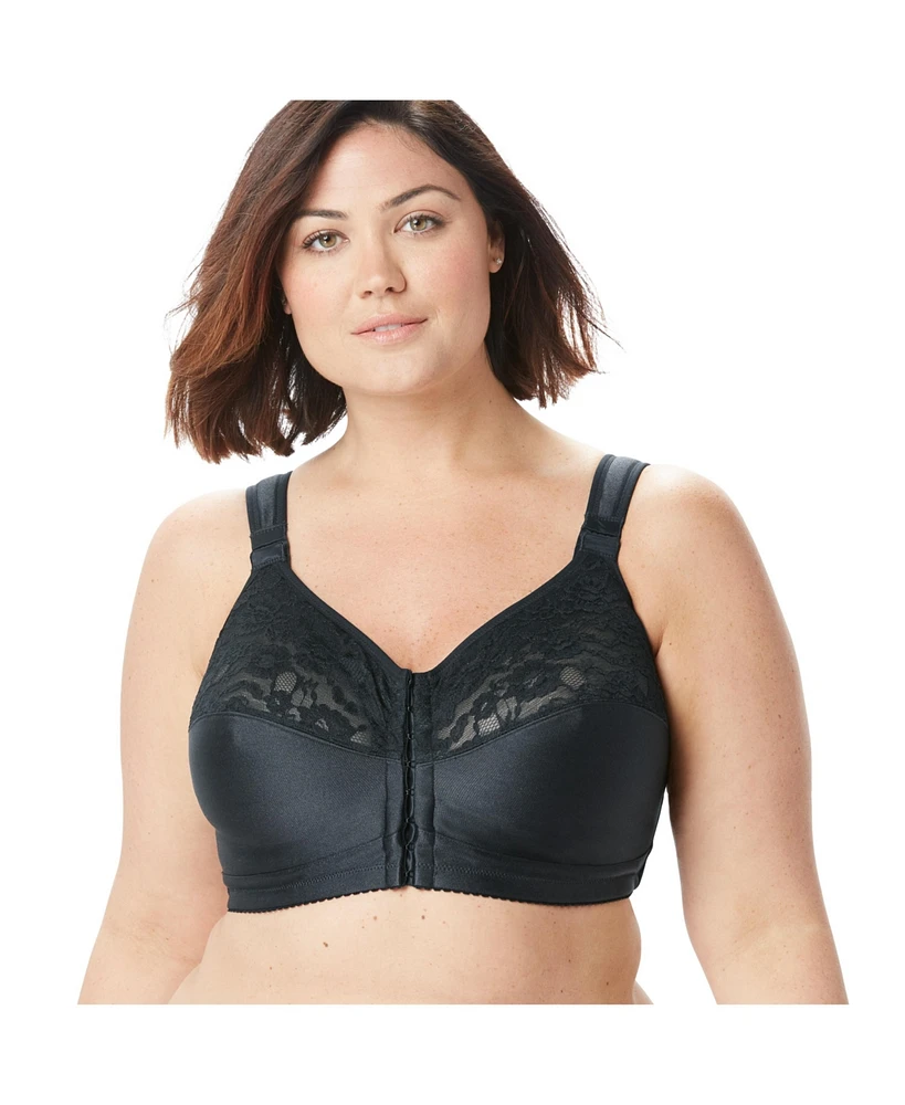 Comfort Choice Women's Easy Enhancer Front Close Wireless Posture Bra