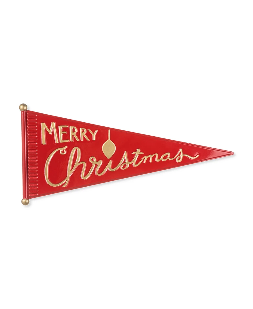 Glitzhome 25 L Metal Merry Christmas Pennant Wall Decor