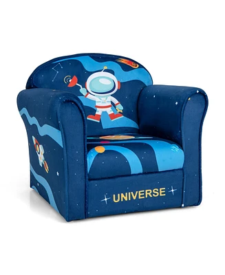 Slickblue Toddler Upholstered Armchair with Solid Wooden Frame and High-density Sponge Filling