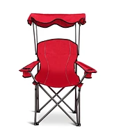 Slickblue Portable Folding Beach Canopy Chair with Cup Holders