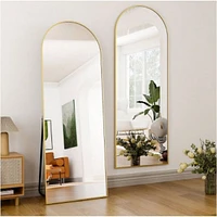 Homlux Arched Free Stand Mirror 18"x58" in Gold