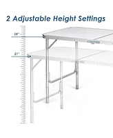 Slickblue Height Adjustable Folding Camping Table