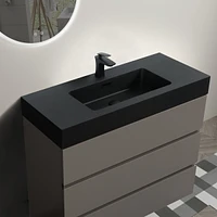 Streamdale Furniture Alice 36" Gray Bathroom Vanity With Large Storage