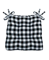 Kate Aurora Country Living Gingham Plaid Checkered Farmhouse Chair Cushion Pads - Piece